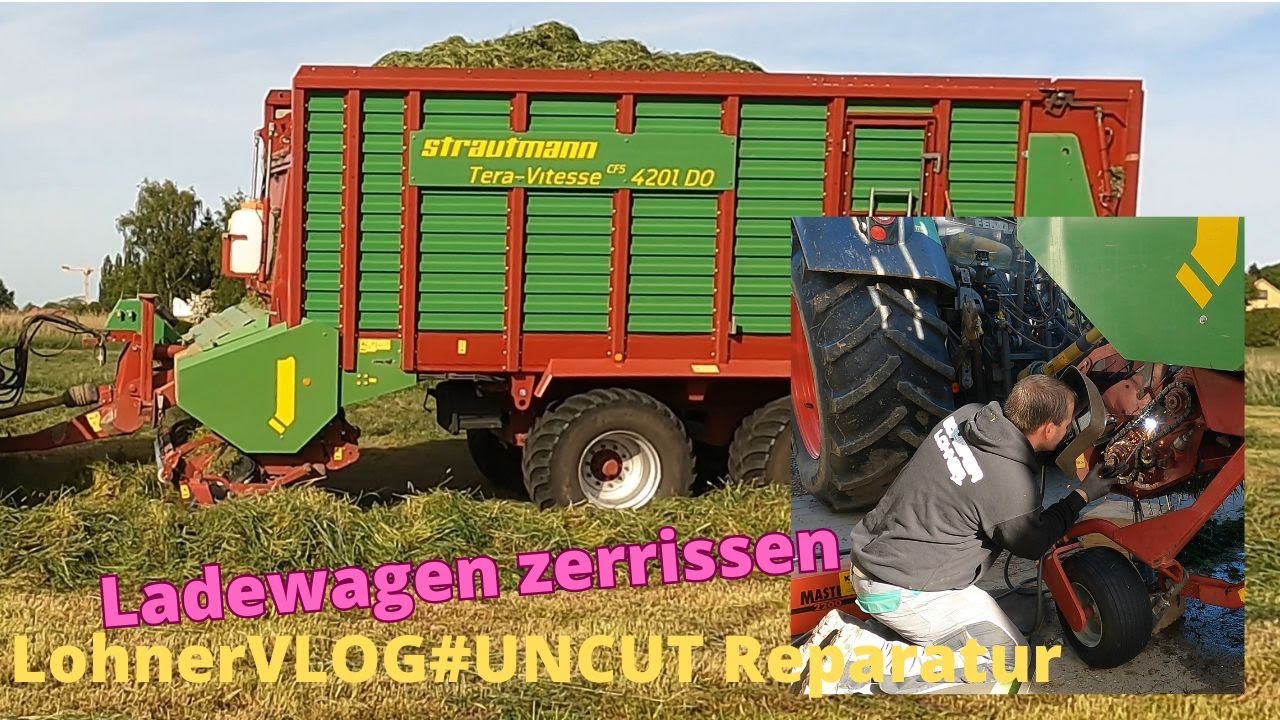 LohnerVLOG#366 Fendt Favorit 818 zieht Strautmann Tera Vitesse Ladewagen zur Reparatur und Wartung