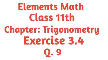 Class 11th math chapter 3 Exercise 3.4 Q.9