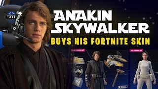 Anakin Skywalker reacts to getting his own skin in Fortnite