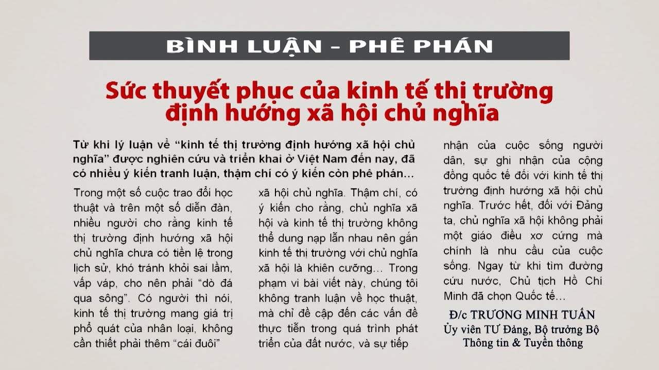 Sức thuyết phục của kinh tế thị trường định hướng xã... - youtube