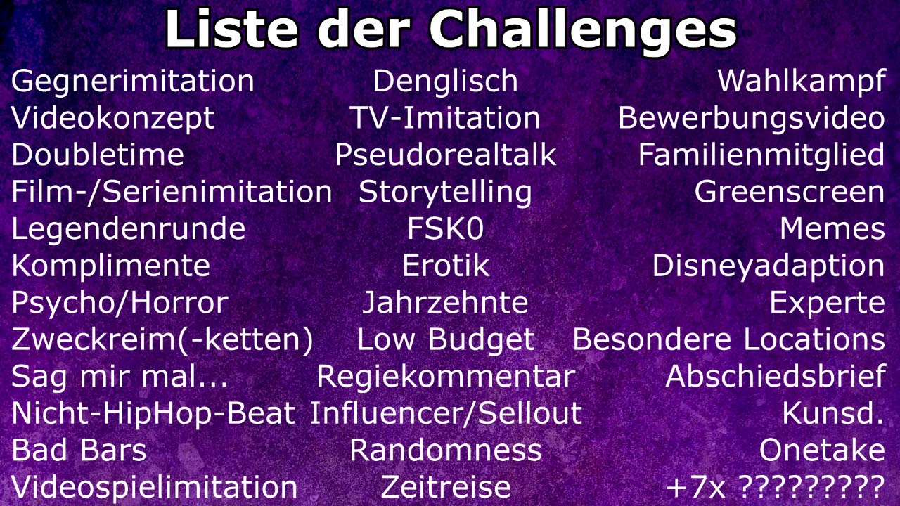 SCB 2020: Die Challenges
