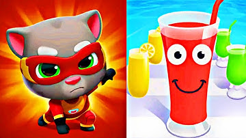 Talking tom hero dash VS Juice Run Android,iOS Gameplay Walkthrough New update Mobile Gameplay video