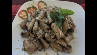 Easy stirfry eggplant and mushrooms