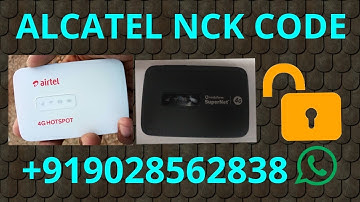 NCK Code for Alcatel MW40CJ 4G LTE Smart Wifi Hub