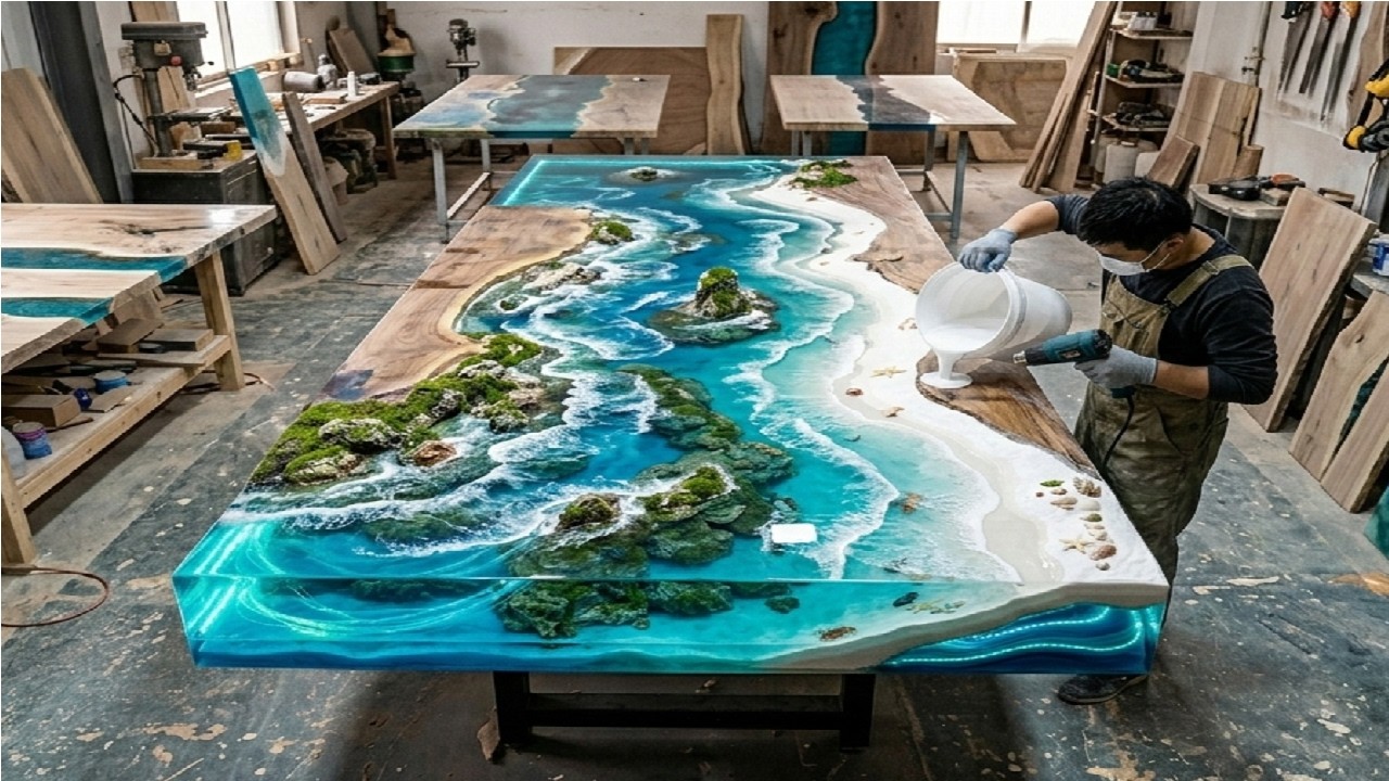Crazy Idea Turns into Masterpiece When a Carpenter with 30 Years of Experience Wants to Frame Ocean