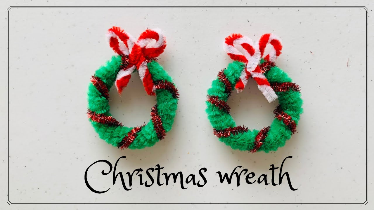 Easy Pipe Cleaner Wreath Ornaments - One Little Project