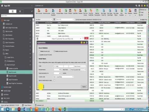 Sage 200c - Updating Records by CSV Template