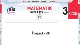 Matematik 3 -  İntegral 8📏