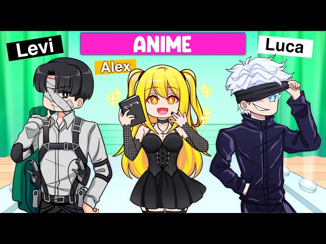 Alex u0026 The Squad Dress as ANIME Characters in DRESS TO IMPRESS! class=