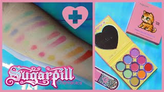 Sugarpill - Fun Size Palette Swatch - With & Without Primer