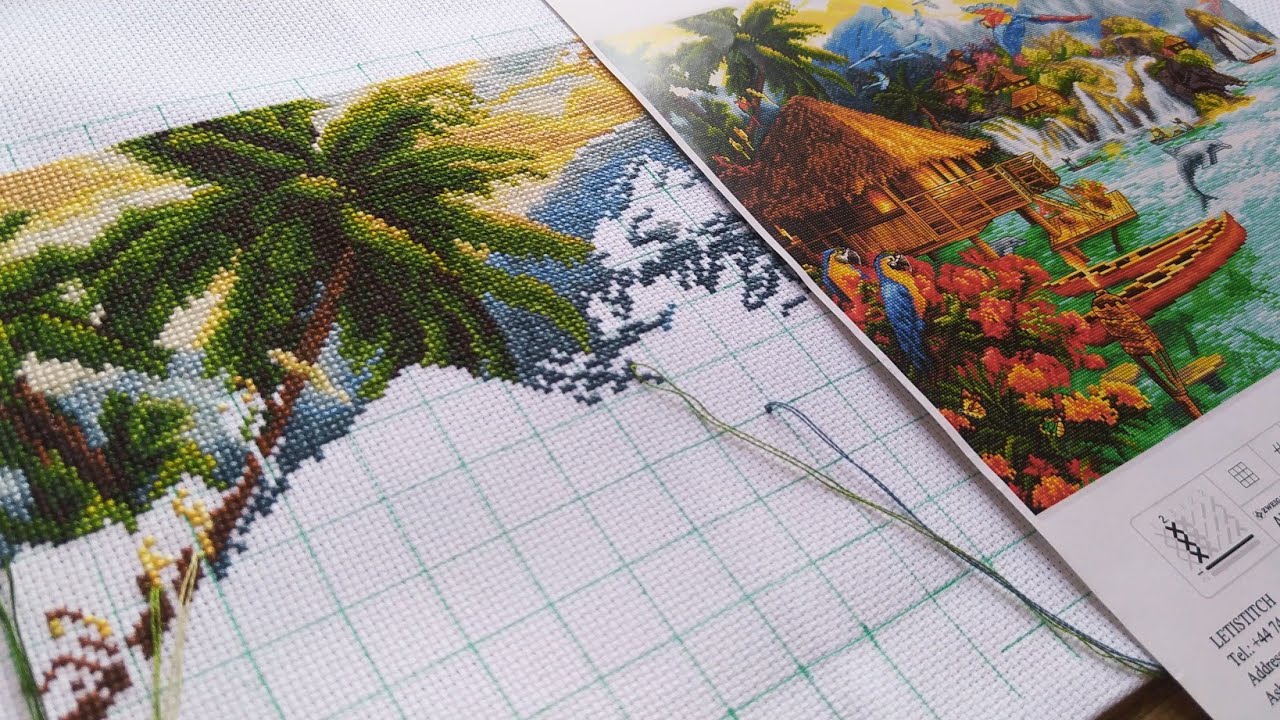 LETISTITCH Cottage Pond Cross Stitch Tutorial For Beginners 