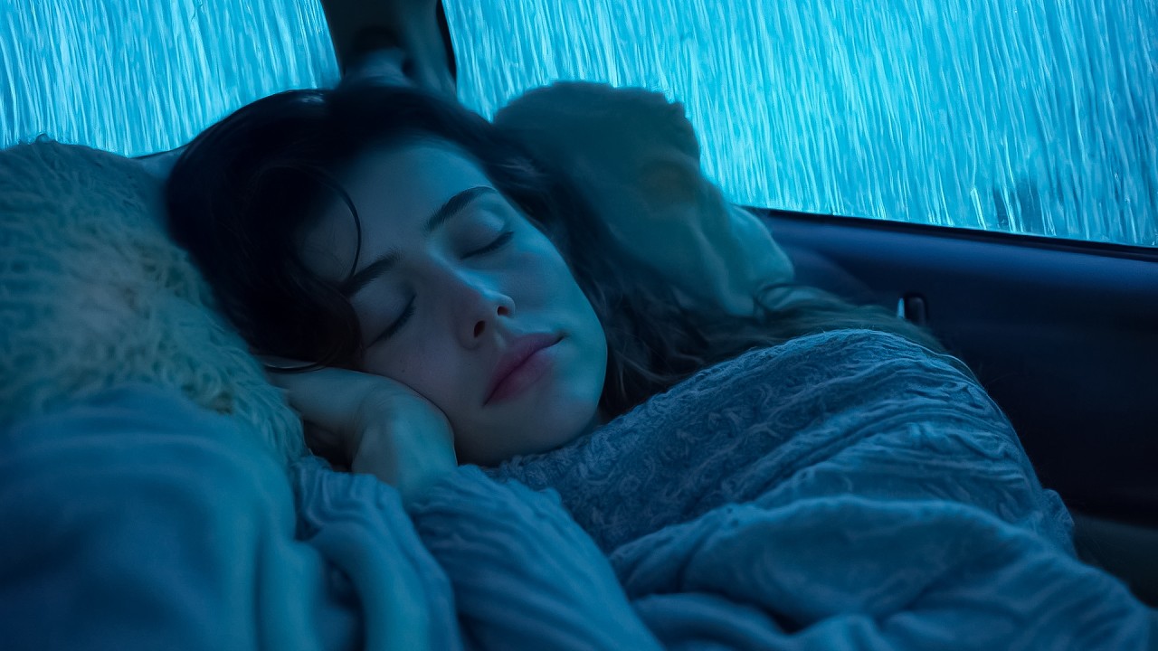 Durma Instantaneamente: Chuva Suave e Trovões no Carro em um Prado Silencioso à Noite