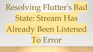 Resolving Flutter