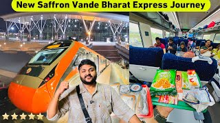 New Saffron Vande Bharat Chair Car Train Journey || IRCTC food Review || Chennai to SMVT Bengaluru