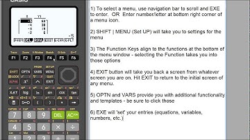 fx-9750GIII Graphing Calculator: Table Menu Icon Overview