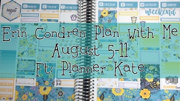 Erin Condren Plan With Me | August 5-11 | Ft: Planner Kate