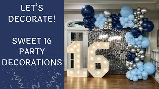 Sweet 16 Birthday Party Decorations With Shimmer Wall