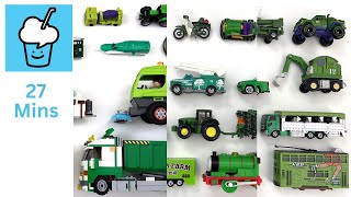Green vehicles toys review with lego playmobil tomica transformers Siku voov ブーブ 変身