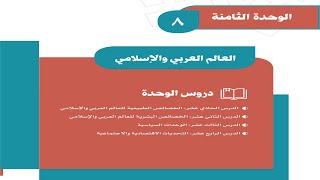 حل الوحدة الثامنة العالم العربي والاسلامي اجتماعيات ثاني متوسط ف2 1441