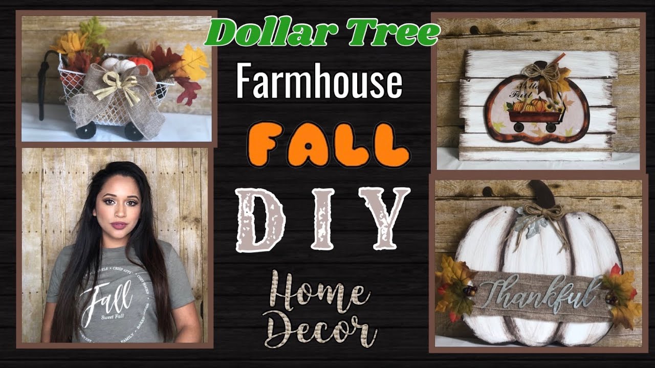 DOLLAR TREE FARMHOUSE DIY FALL DECOR - YouTube