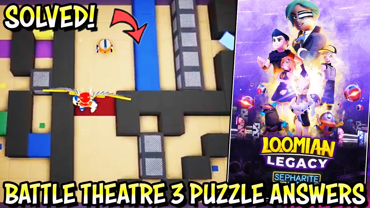 How To Solve All Puzzles In Battle Theatre 3 Sepharite City Loomian Legacy Roblox Youtube - roblox escape room theater riddle beta