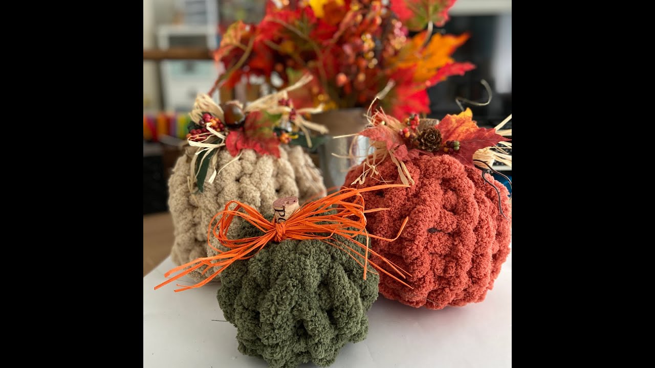 DIY Hand Crocheted Pumpkins with Chunky Yarn | Perfect Fall Home Decor!