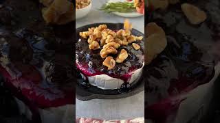 Blueberry & Walnut Baked Brie 🫐 Full recipe in comments for this easy, cheesy Brie!