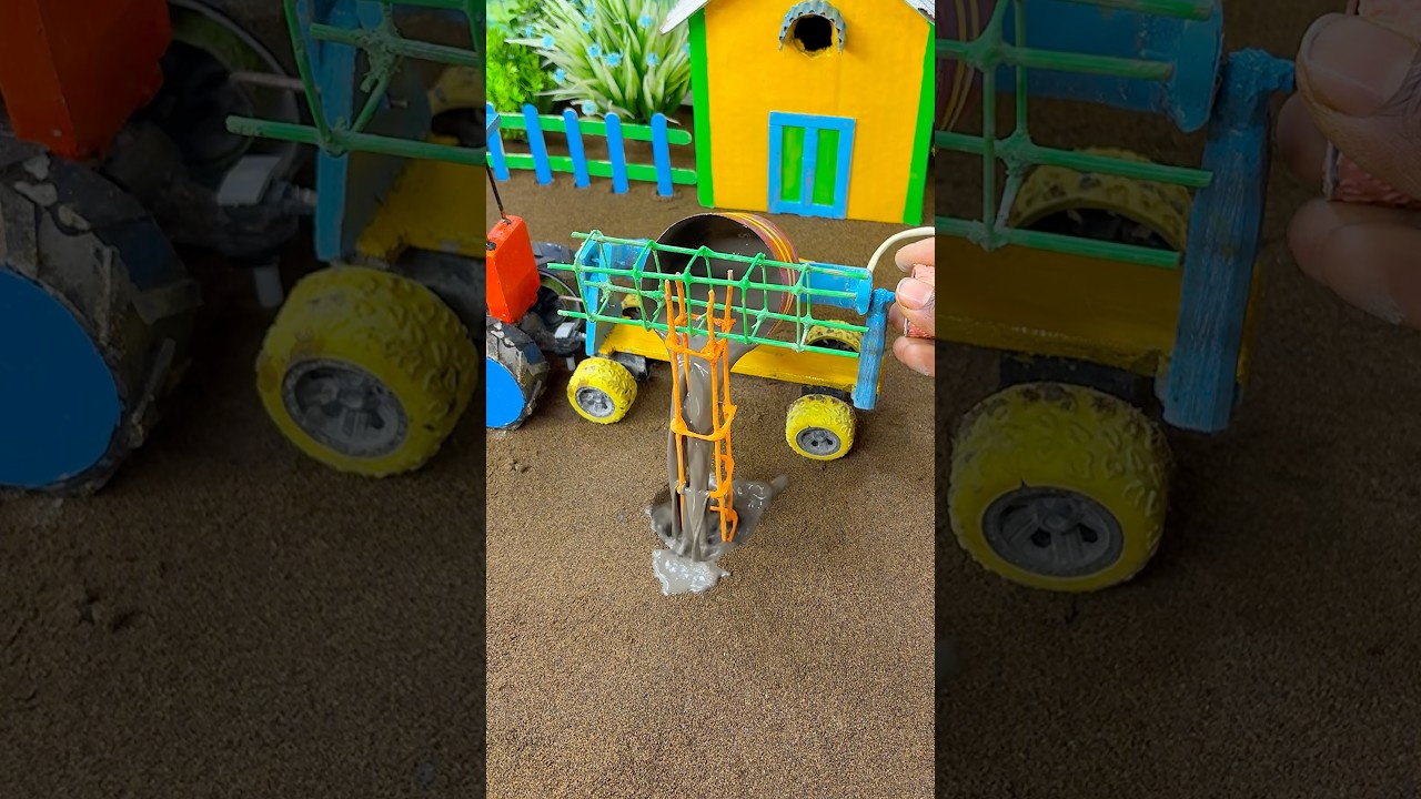 🚜🔥 DIY Mini Tractor with Cement Mixer | Real Working Model 