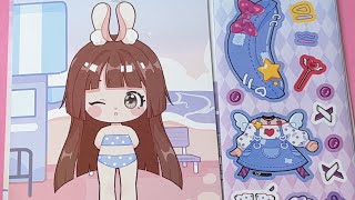 Paper doll dress up game book / Cute and relaxing Paper Play 