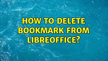 Ubuntu: How to delete bookmark from LibreOffice?