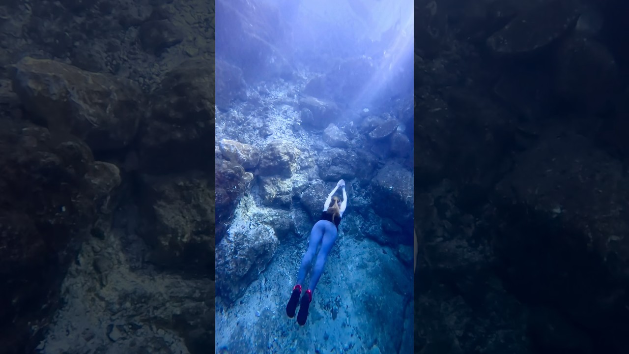 Freediving in my hiking clothes and ​⁠