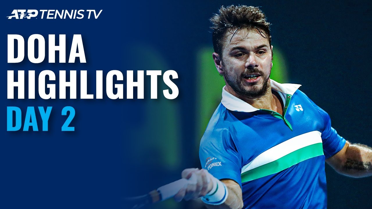 Evans & Chardy Battle to Play Federer; Wawrinka & Goffin In Action | Doha 2021 Highlights Day 2