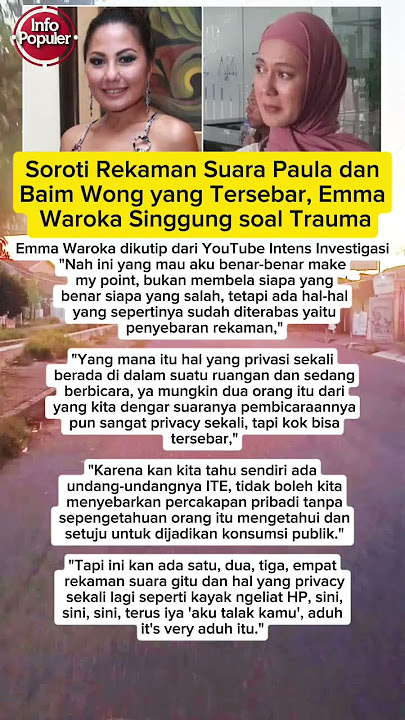 Emma Waroka soroti rekaman Baim yang tersebar #emmawaroka #baimwong #baimpaula #paulaverhoeven