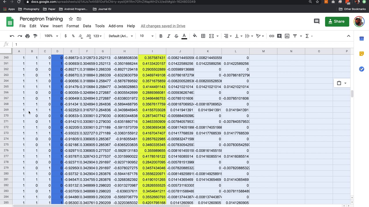 Training a Sigmoid Unit Using Spreadsheet - YouTube
