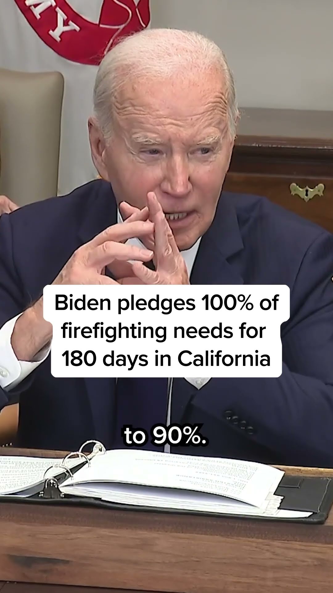 Biden pledges 100% of firefighting needs for 180 days in California