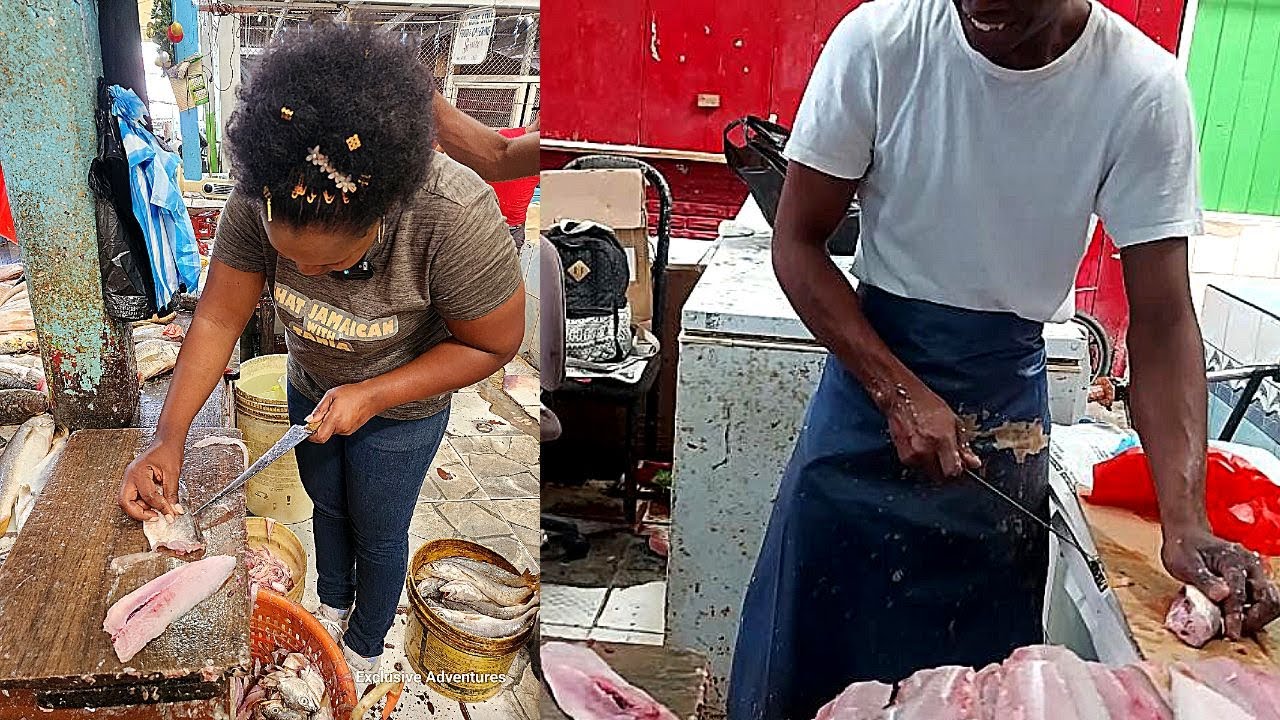 a-look-into-one-of-guyana-fish-meat-market-fish-market-tour-youtube