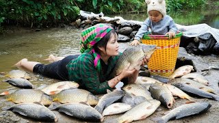 Download Lagu How to trap and catch giant fish to sell at the market  Farm life  SURVIVING ALONE MP3