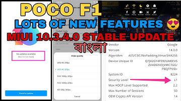 MIUI 10.3.4.0 BIGGEST STABLE UPDATE FOR POCO F1 #MIUI #POCOF1
