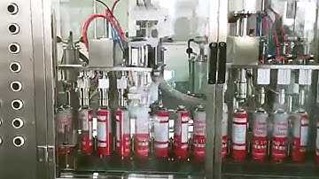 oxygen cans filling crimping machine automatic aerosol can filler crimper line | آلة تعبئة العلب