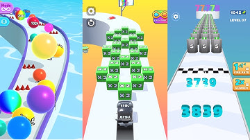 Jelly Run 2048 vs Ball Run 2048 vs Number Run Race 3 in one Gameplay Run & Merge