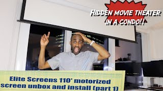 Elite Screens 110' motorized screen (SPECTRUM 2) with Crenova xpe 660 -Perfect HOME THEATER-HW EP313