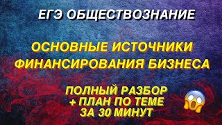 Основные источники финансирования бизнеса | ЕГЭ ОБЩЕСТВОЗНАНИЕ 2022 !