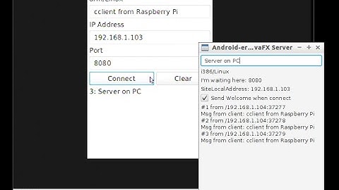 Java/JavaFX Server on PC, Client from Raspberry Pi/PC