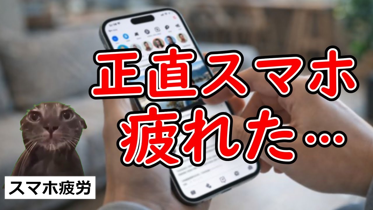 【通知とSNSに疲れた】人がスマホから離れ始めた理由【猫ミーム動画】