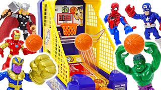 マーベルハルク、スパイダーマンVSサノス、アイアンマンフィンガーバスケットボールバトル！ | ドゥドゥポップトイ screenshot 3