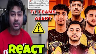 T1 Teams Alert 📢 Hrishav Dynamo React OG Eliminate From BGIS 😱