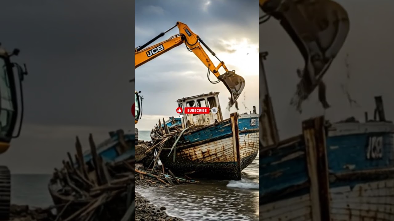 "JCB Boat Ko Tod Raha Hai – Power of Machine" ✅