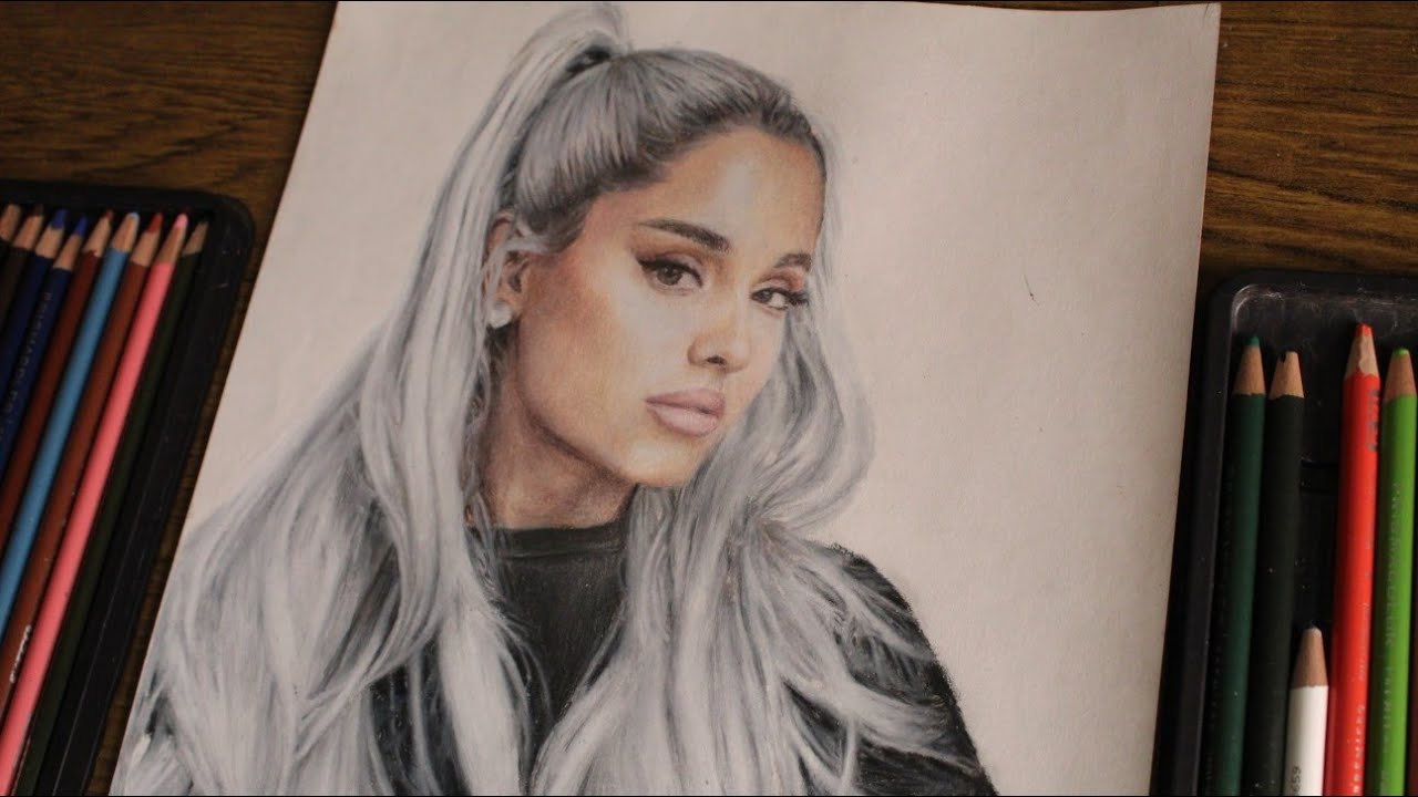 Ariana Grande Portrait - Speed drawing - YouTube