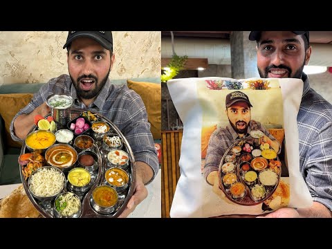 First Time in Delhi आमरस वाली UNLIMITED Thali😱😱 With FREE फोटोफ्रेम वाला कुशन🤩🤩 Indian Street Food