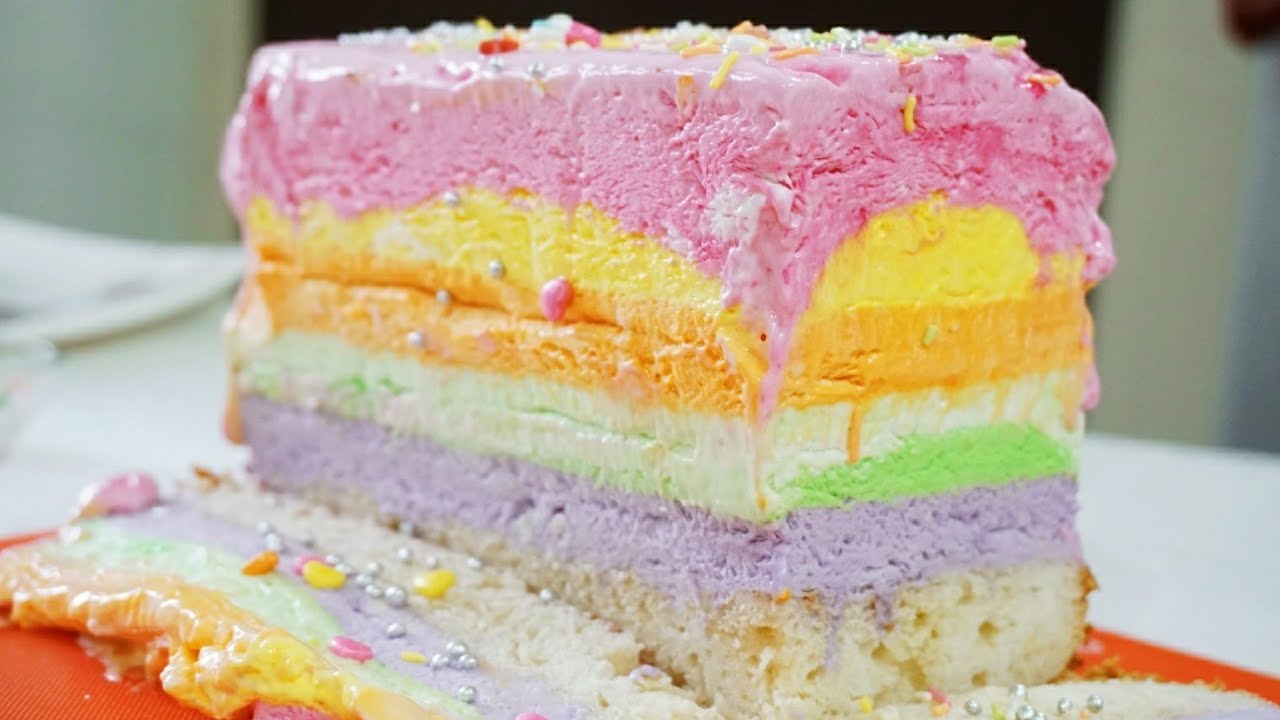 Rainbow Ice Cream Cake The Ultimate Recipe Delicious Rainbow IceCream Cake Easy Recipe